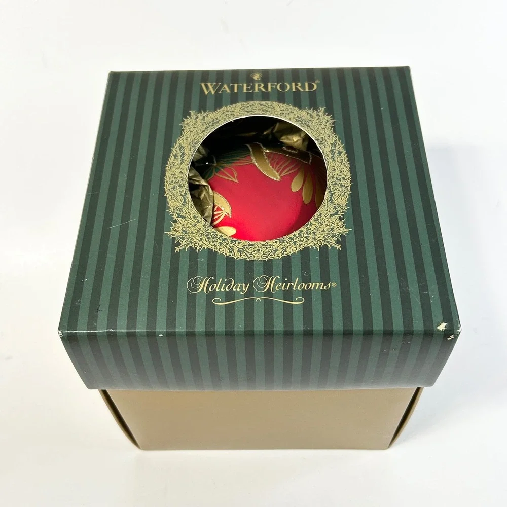 WATERFORD Holiday Heirlooms Peacock Grande/Matte Globe Ornament Ltd Edi' 124808